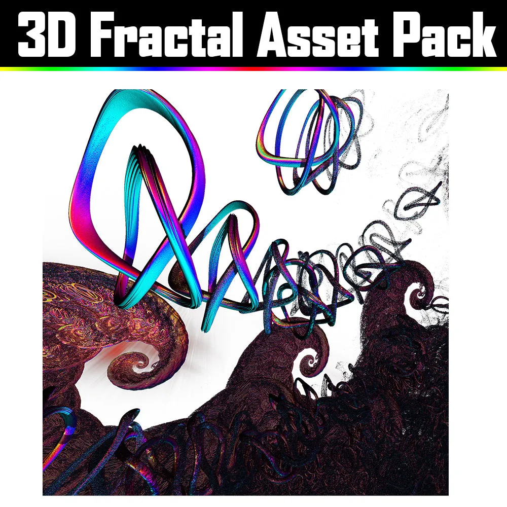 3D Fractal Asset Pack - Psychedelic Art Graphic Assets