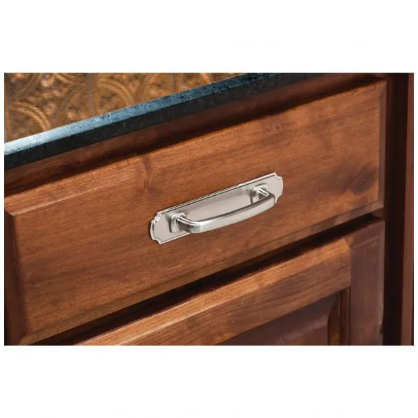 6-1/8" O.L. (96 mm Center-to-Center) Brushed Oil Rubbed Bronze Pull Backplate