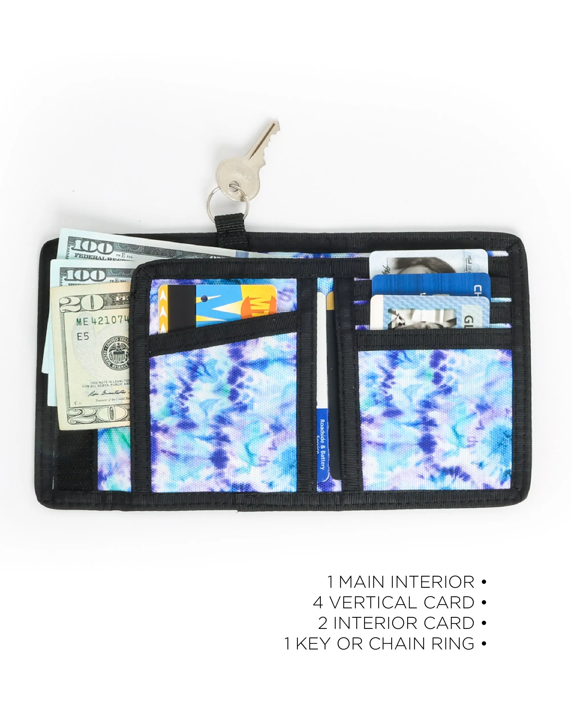 80's Wallet | Bi-Fold RFID |Tie Dye Ripple