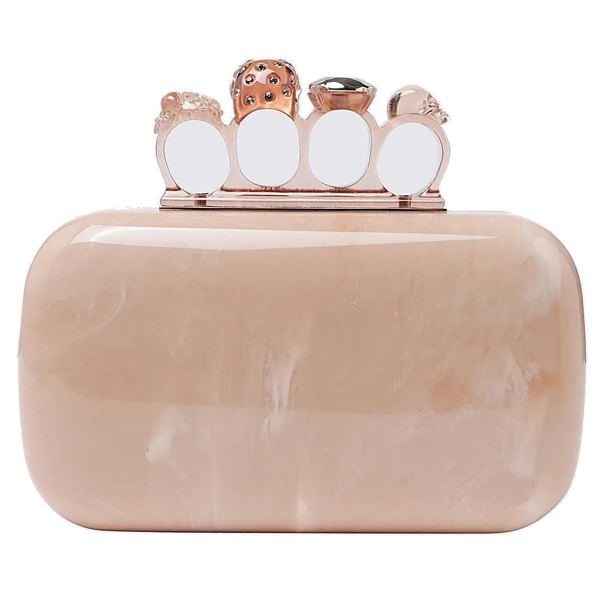 Alexander McQueen Four Ring Logo Embossed Clutch Bag