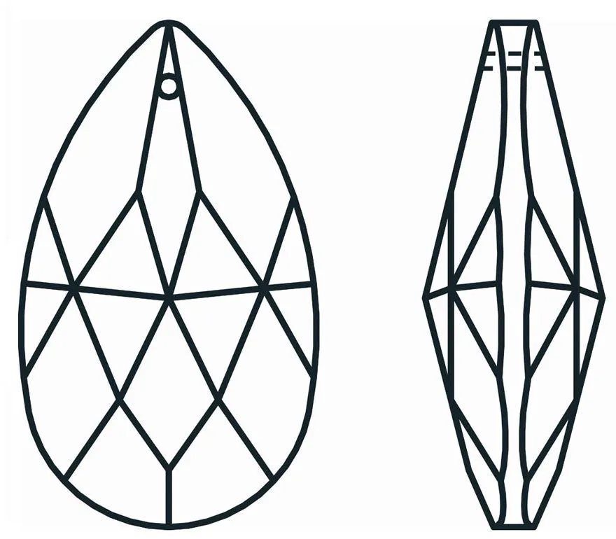 Almond Crystal 2 inches Honey Prism with One Hole on Top