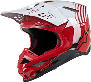 ALPINESTARS S.TECH M10 DYNO HELMET GLOSS RED/WHITE XS 8301119-3182-XS