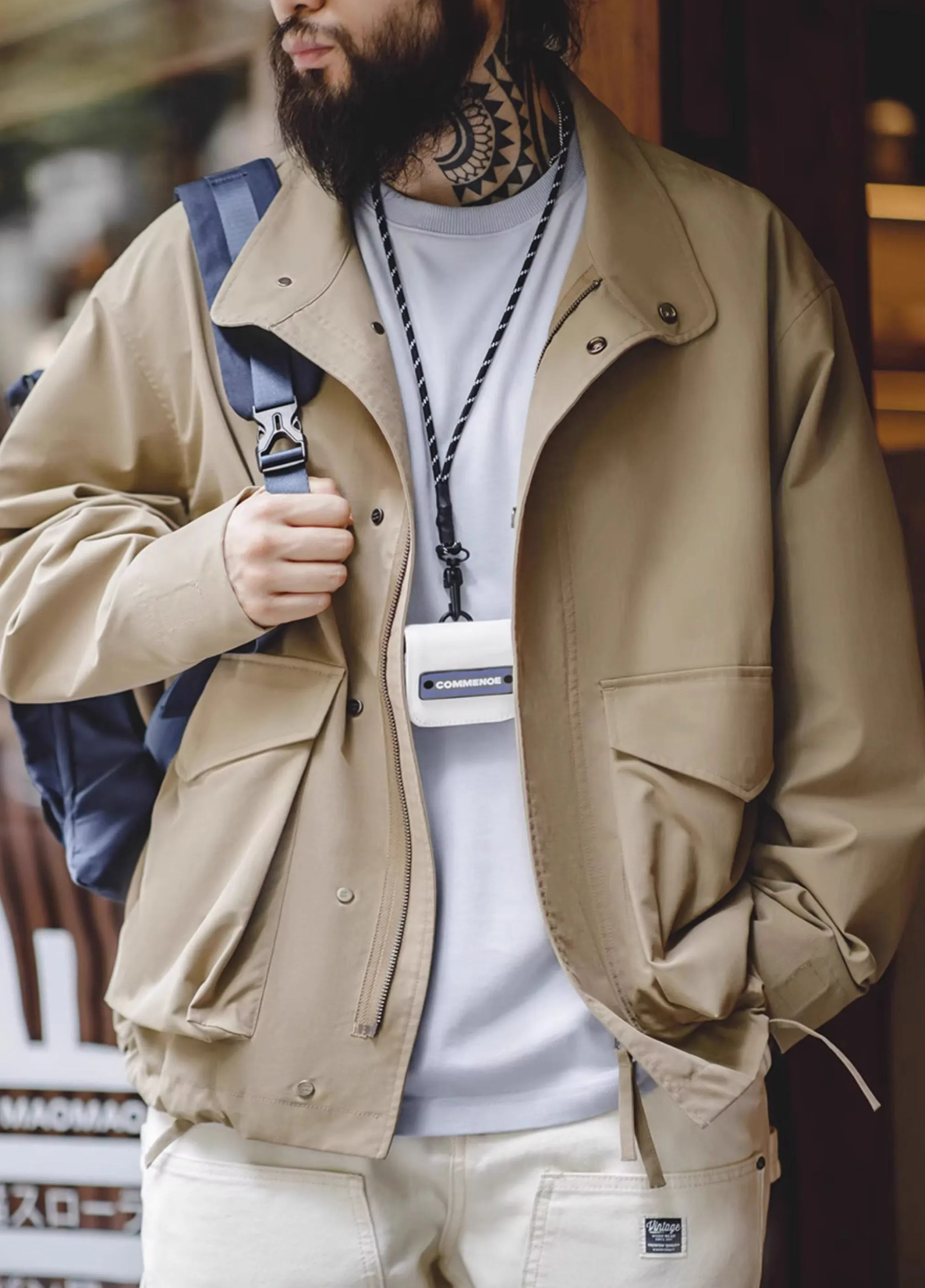American Retro M65 Multi-Pocket Lapel Loose Men's Jacket