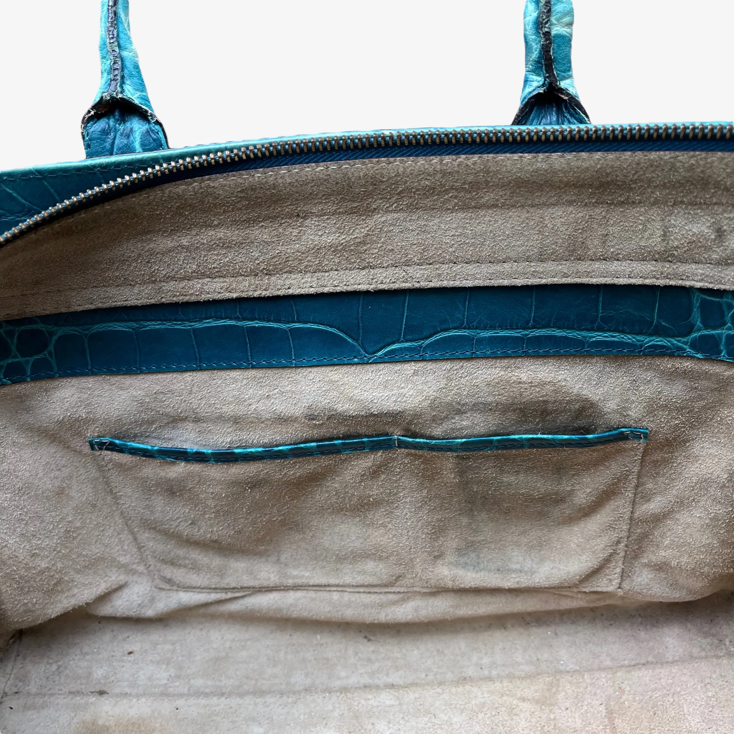 Anya Hindmarch Croc Embossed Leather Shoulder Bag