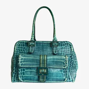 Anya Hindmarch Croc Embossed Leather Shoulder Bag