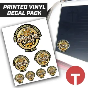 Bagger King - Oklahoma Hmong Cornhole - Logo Vinyl Decal Pack