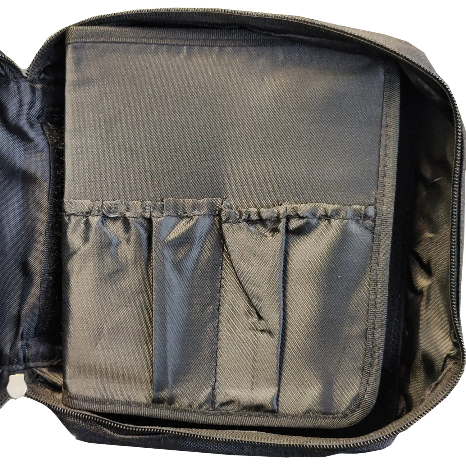 Bags - Fabric Cosmetic Storage Bag with Removable Compartments - Black- print area 21.2cm x 18.1cm