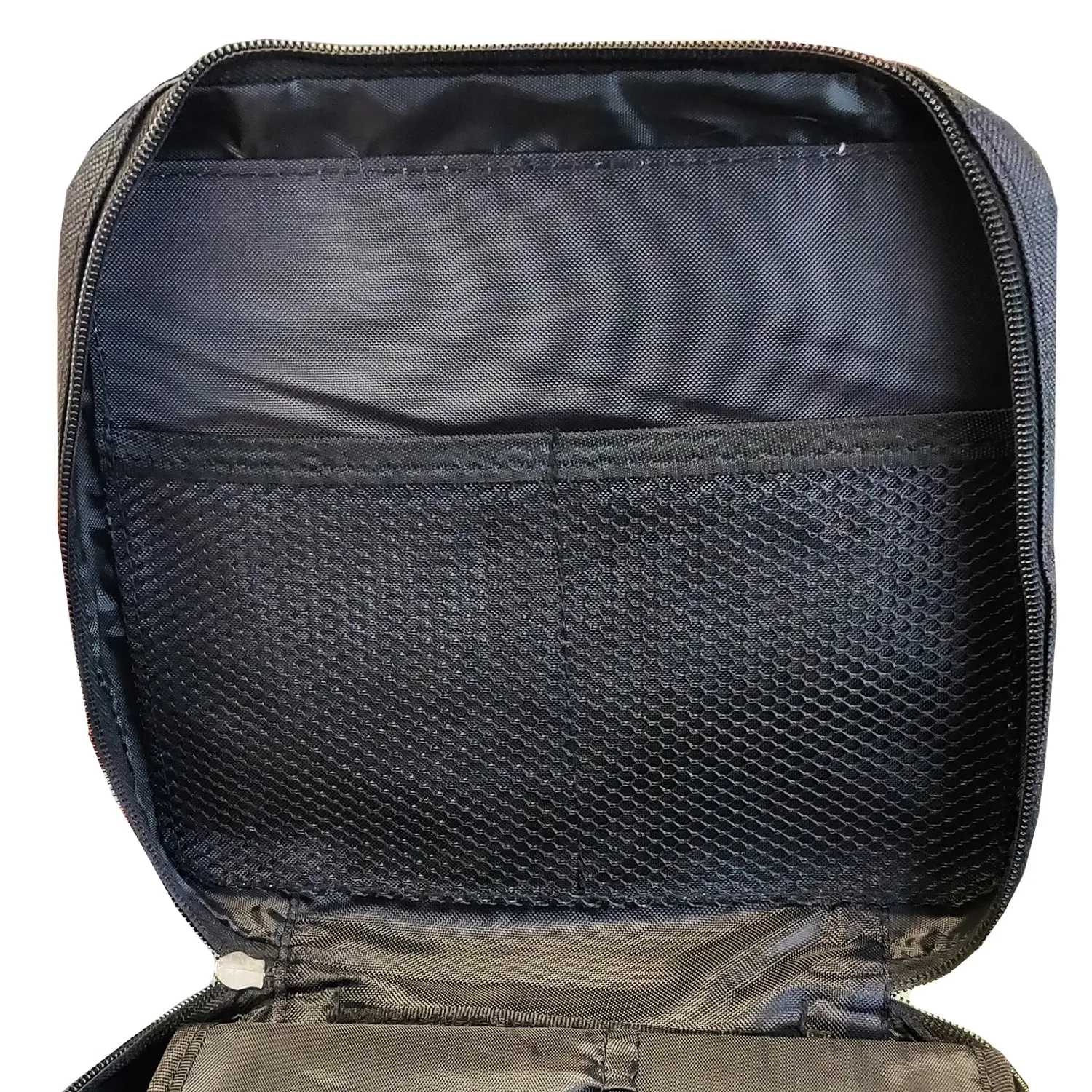 Bags - Fabric Cosmetic Storage Bag with Removable Compartments - Black- print area 21.2cm x 18.1cm