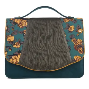 Belfast Olive Green Satchel Mini Briefcase Bag (Matches Daisy Heels) by Ruby Shoo