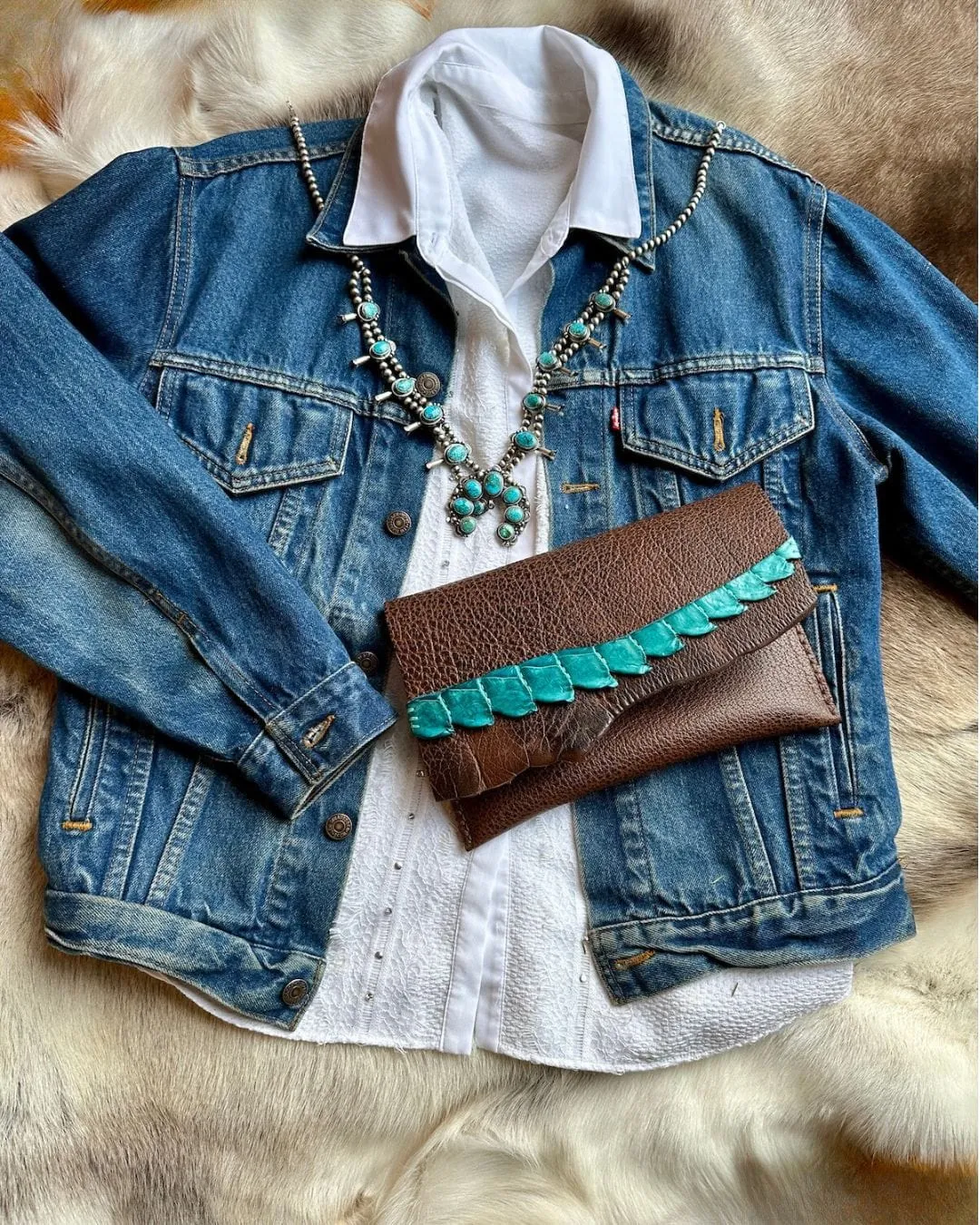 Buffalo & Crocodile Clutch Bag
