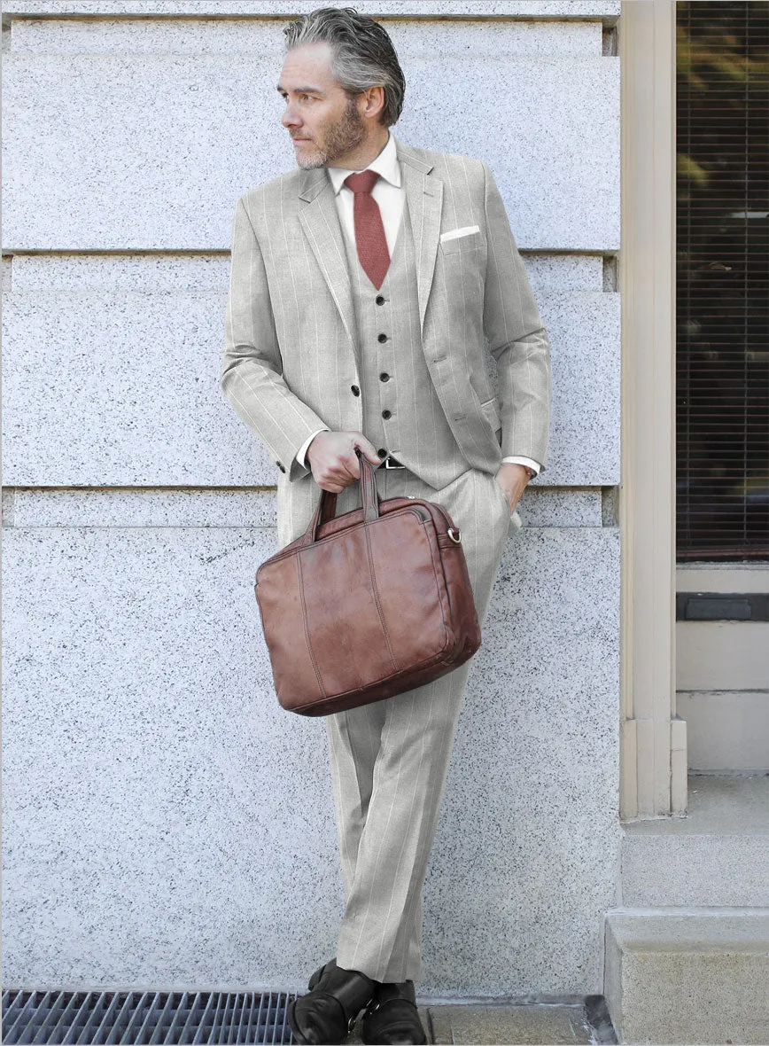 Caccioppoli Sun Dream Aistun Gray Wool Silk Suit