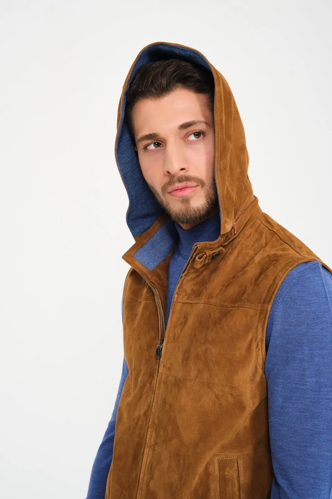 Camel Suede Leather Vest