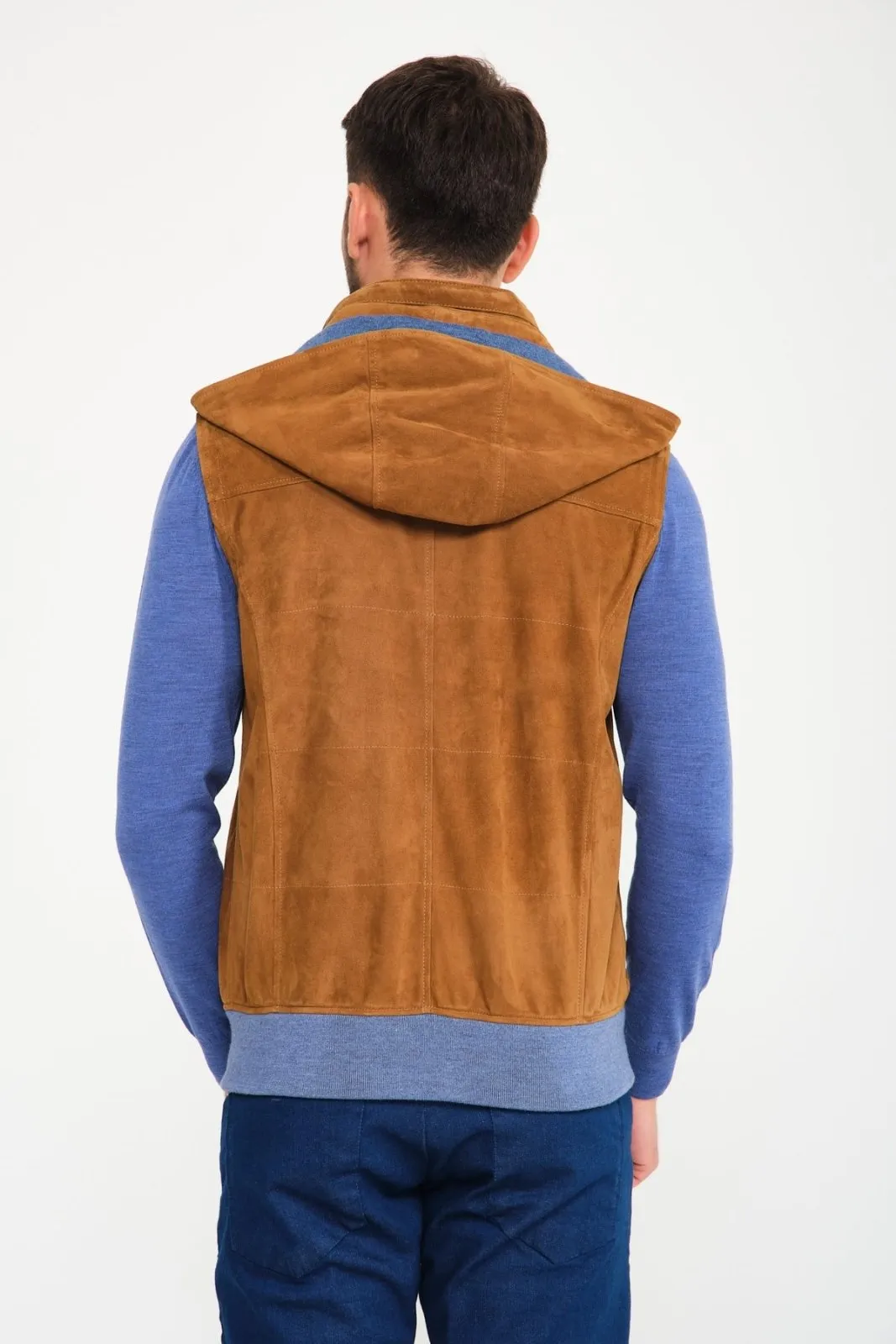 Camel Suede Leather Vest