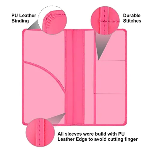 Car Registration and Insurance Holder, Vehicle Glove Box Car Organizer Men Women Wallet Accessories Case with Magnetic Shut for Cards, Essential Document, Driver License by Cacturism, Hot Pink