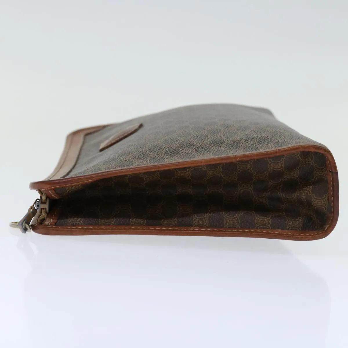 CELINE Macadam Canvas Clutch Bag PVC Brown Auth 68199
