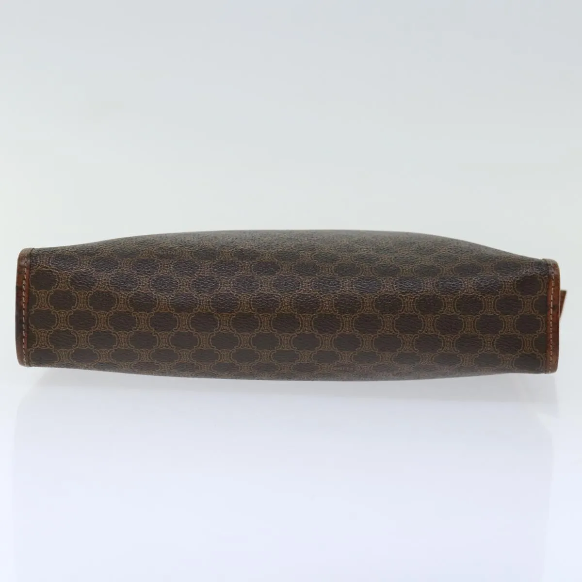 CELINE Macadam Canvas Clutch Bag PVC Brown Auth 68199