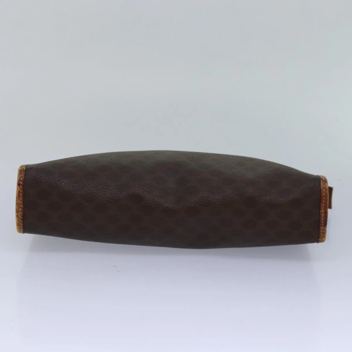 CELINE Macadam Canvas Clutch Bag PVC Leather 2Set Brown Auth bs15845