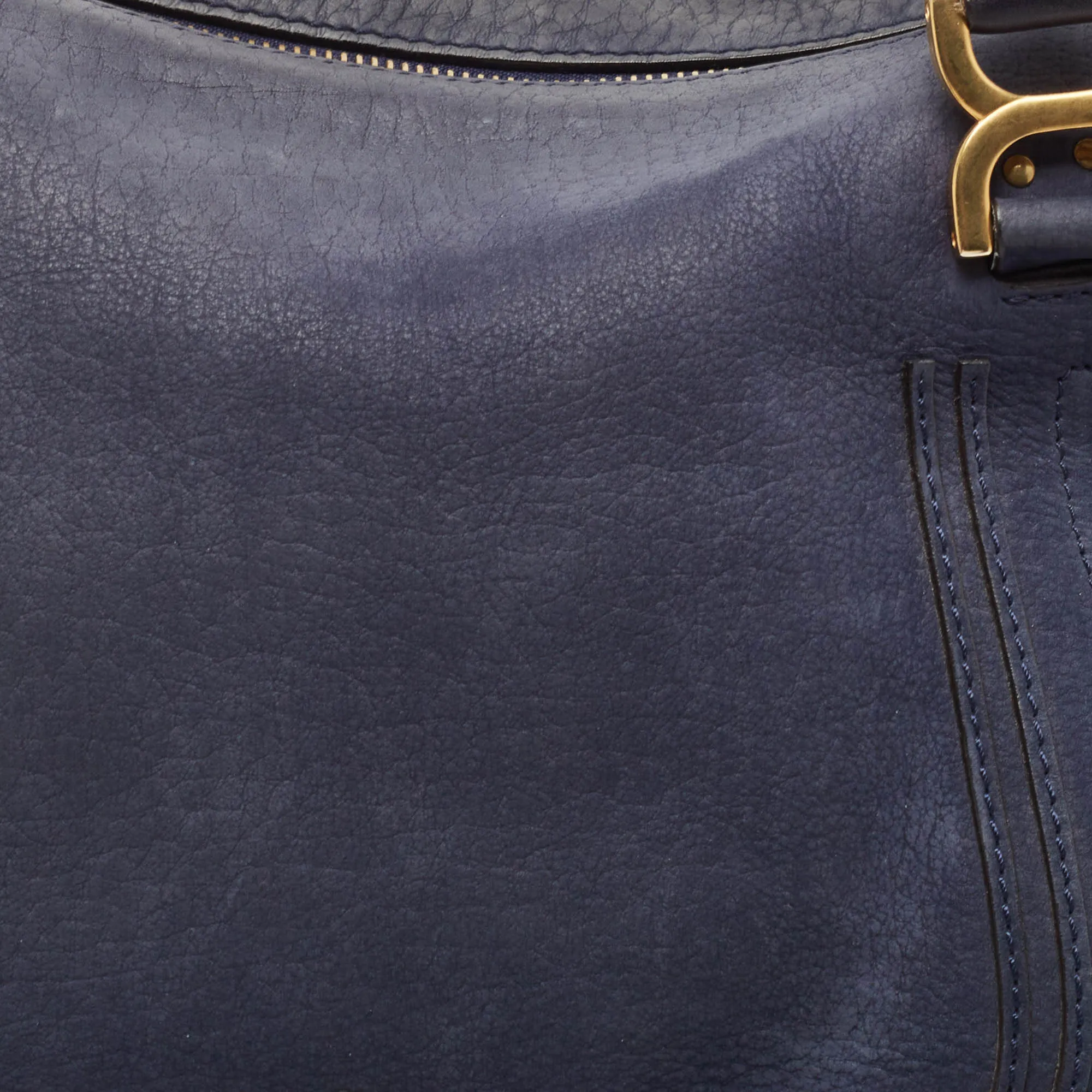 Chloe Navy Nubuck Large Marcie Satchel