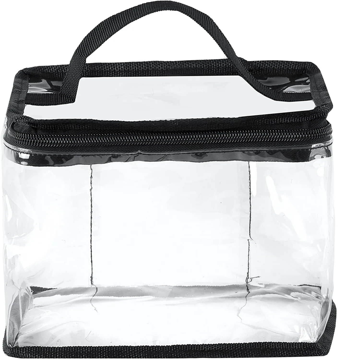 Clear Travel Train Bag for Lunch Case Carry On or Cosmetics Makeup Toiletries with Top Handle Large