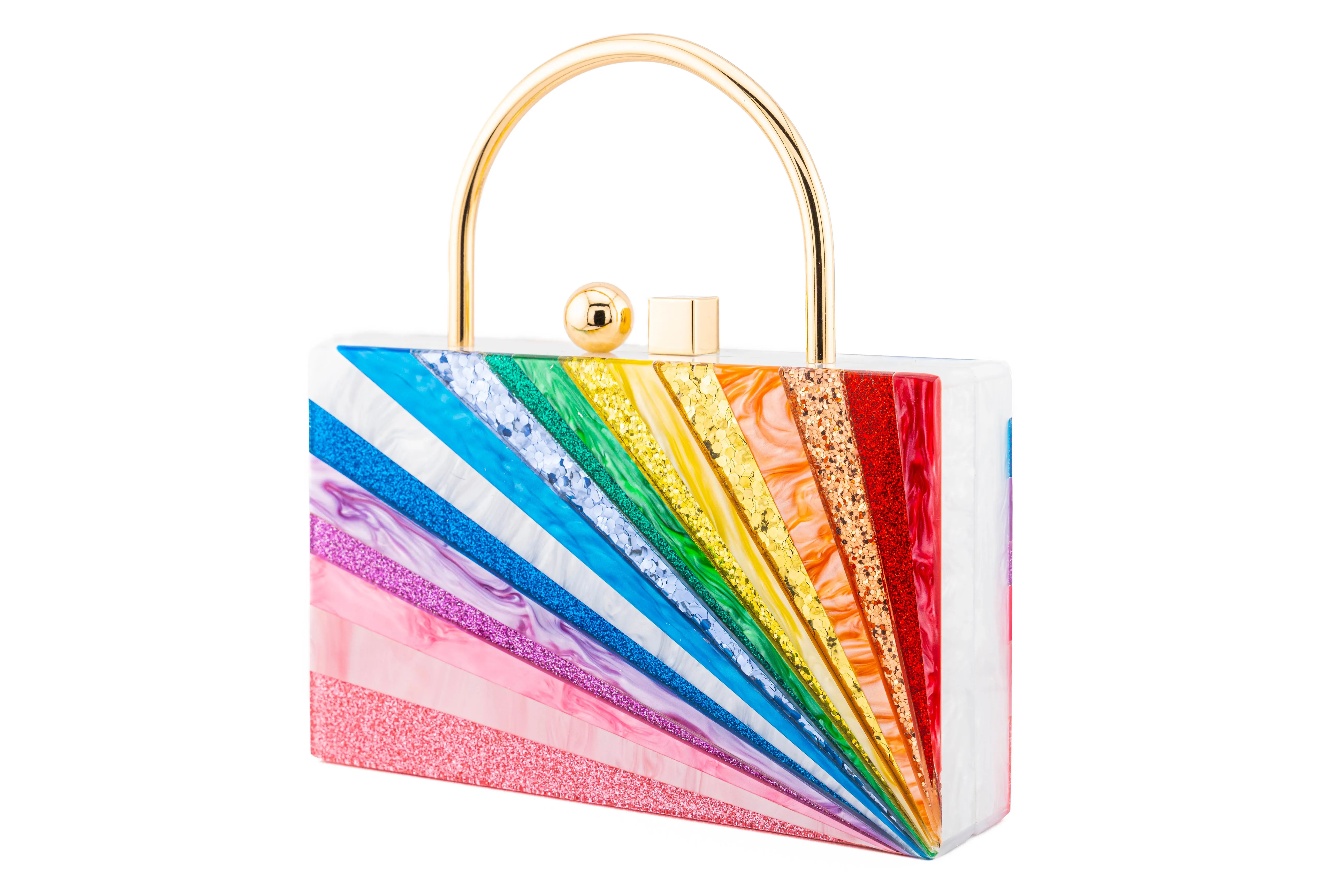 Clutch Purse Rainbow Starburst