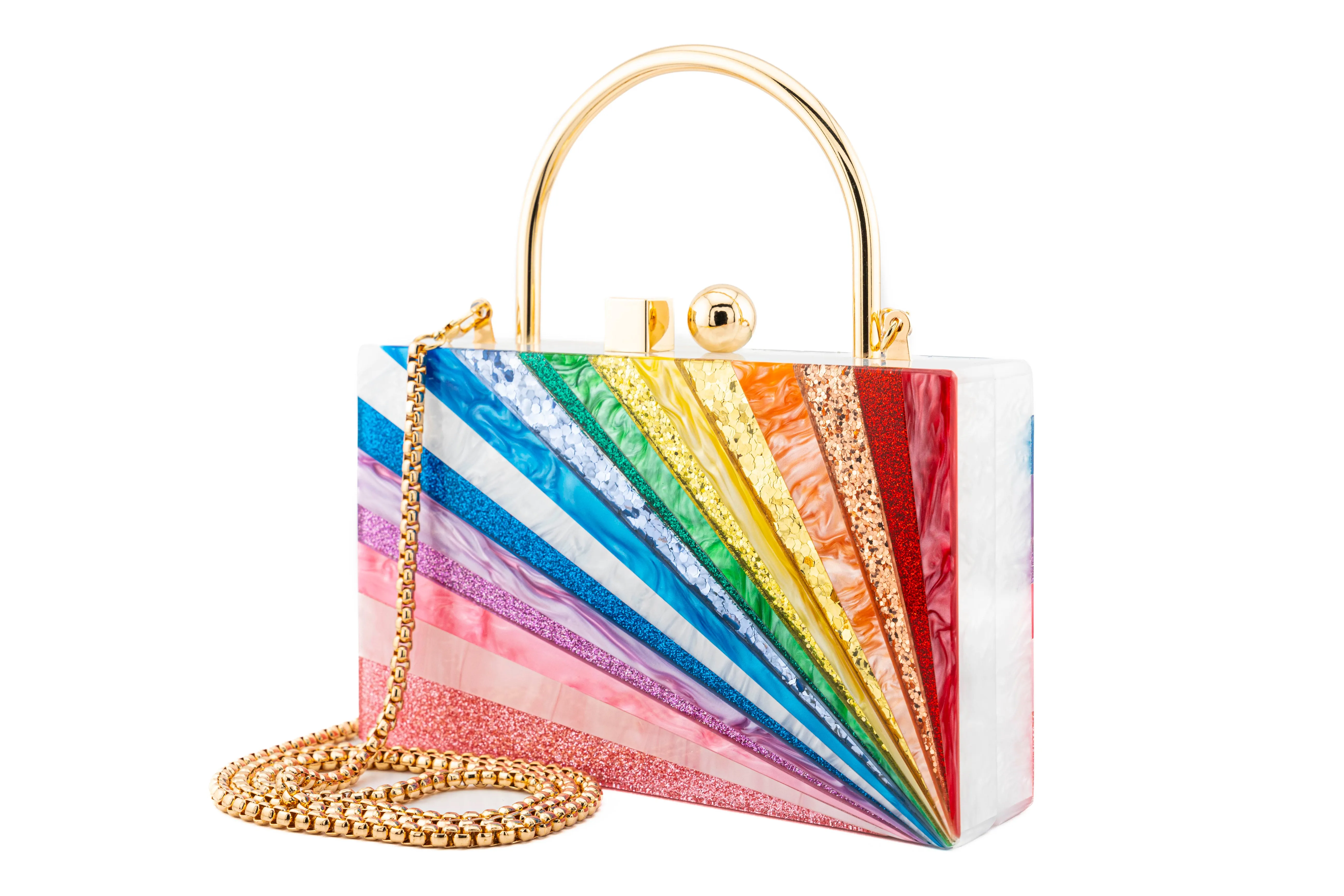 Clutch Purse Rainbow Starburst