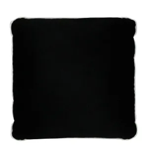 Coco Piped Velvet Cushions - Black ( White Trim )
