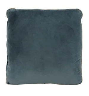 Coco Piped Velvet Cushions - Steel Blue ( Gold Trim )