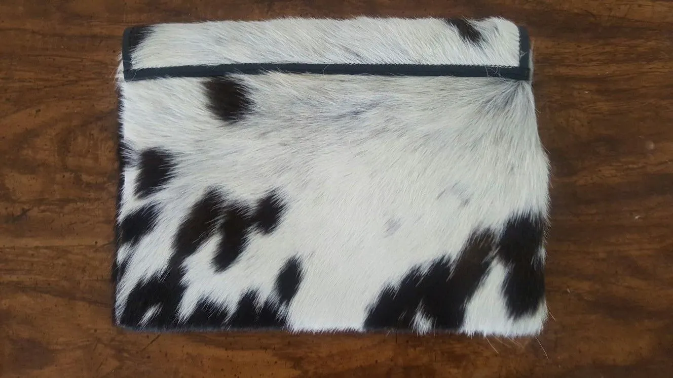 Cowhide Clutch Purse Envelope Wallet Organizer Wrist Purse