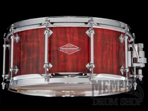 Craviotto 14x6.5 Private Reserve Burned Curly Maple Snare Drum - Red Stain