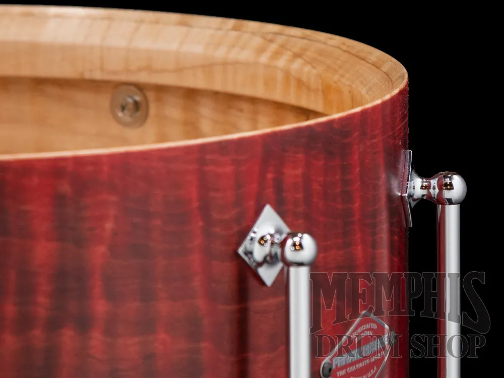Craviotto 14x6.5 Private Reserve Burned Curly Maple Snare Drum - Red Stain