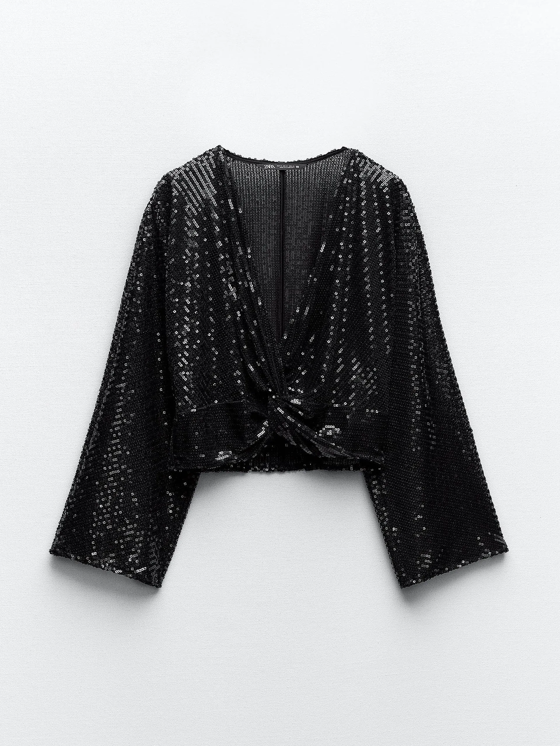 Cropped sequin top