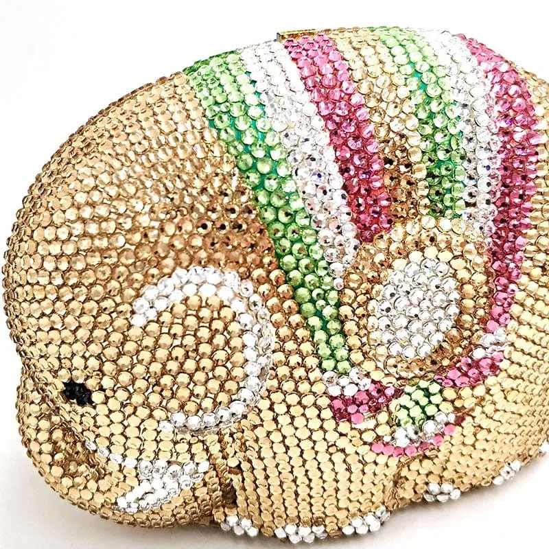 Cute Mini Elephant Full Rhinestone Purse Clutch
