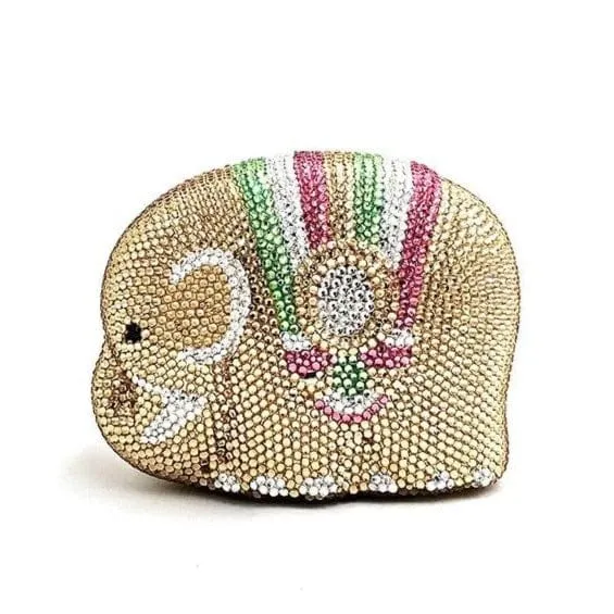 Cute Mini Elephant Full Rhinestone Purse Clutch