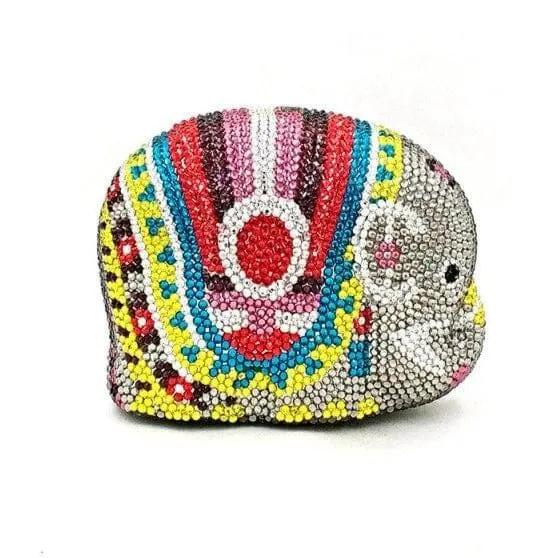 Cute Mini Elephant Full Rhinestone Purse Clutch