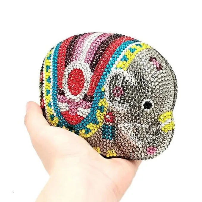 Cute Mini Elephant Full Rhinestone Purse Clutch