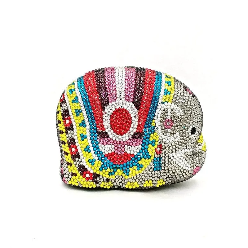 Cute Mini Elephant Full Rhinestone Purse Clutch