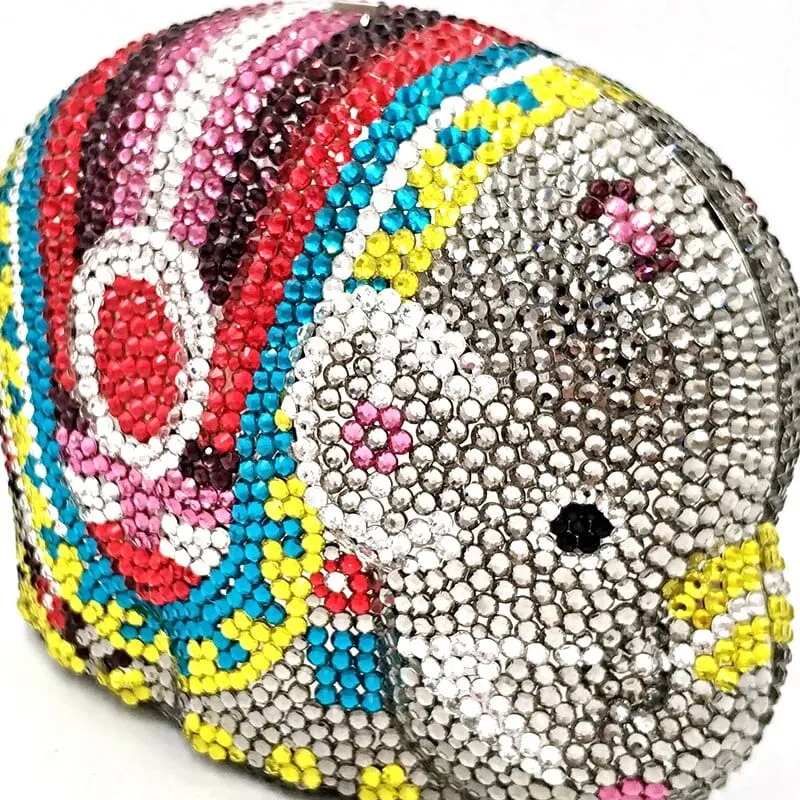 Cute Mini Elephant Full Rhinestone Purse Clutch