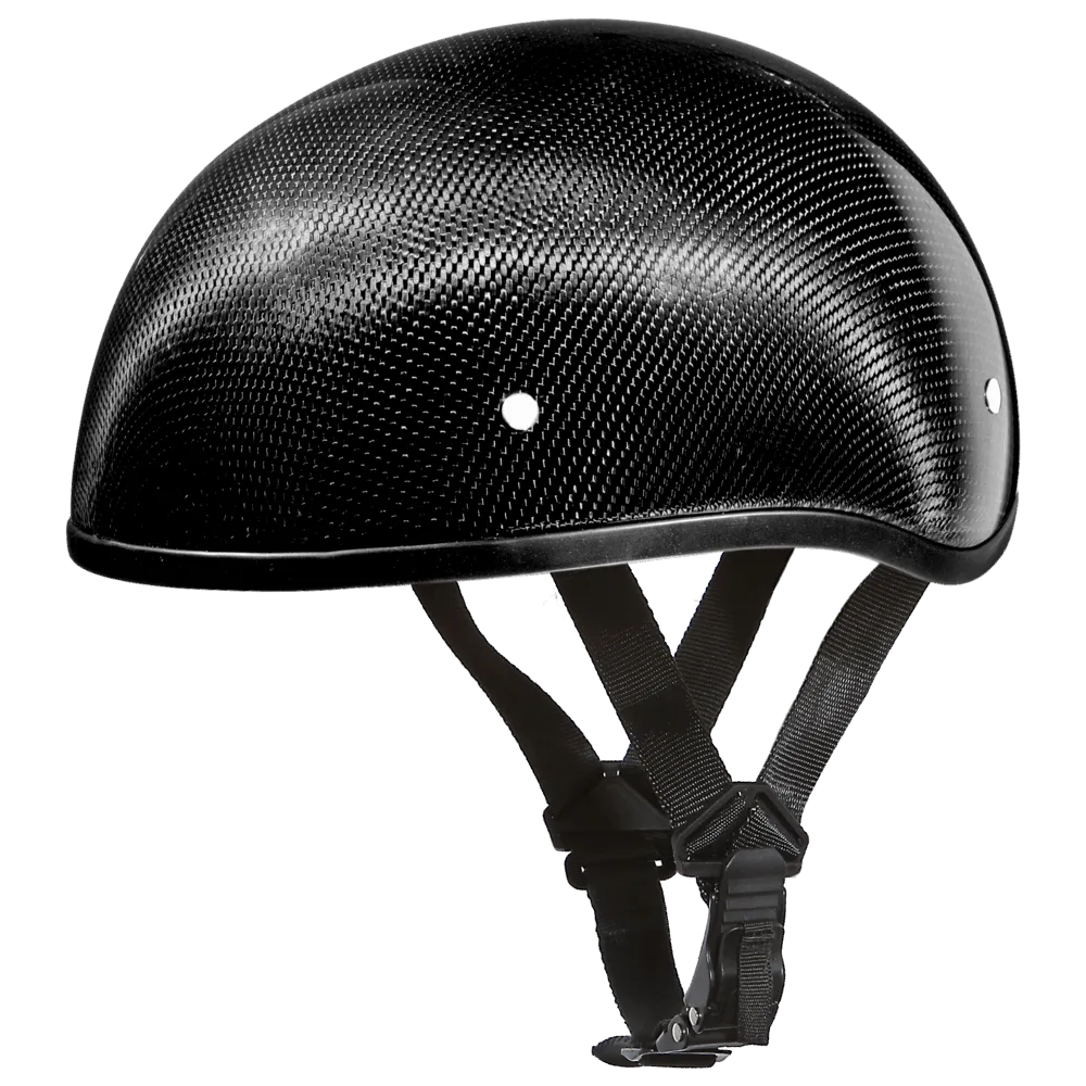 D2-GNS D.O.T. Daytona Skull Cap - Grey Carbon Fiber Helmet
