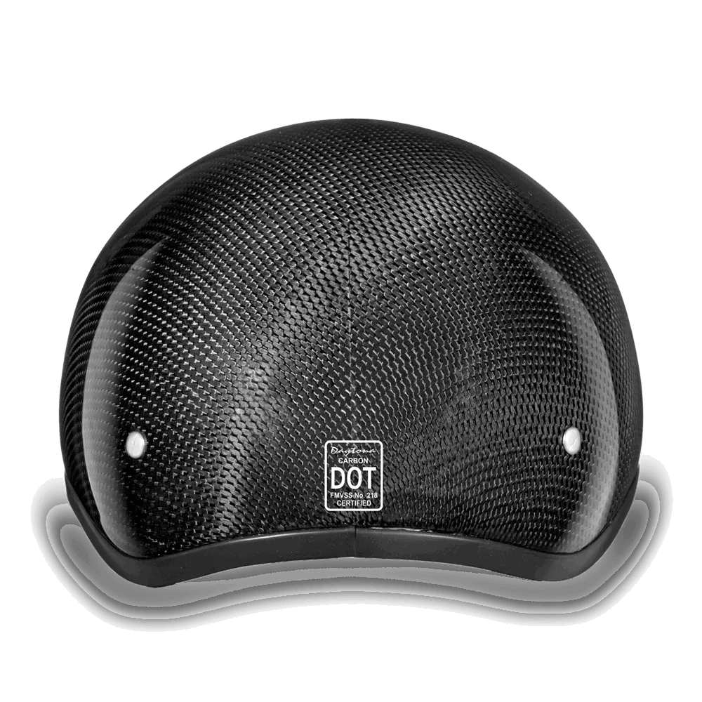D2-GNS D.O.T. Daytona Skull Cap - Grey Carbon Fiber Helmet