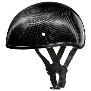 D2-GNS D.O.T. Daytona Skull Cap - Grey Carbon Fiber Helmet