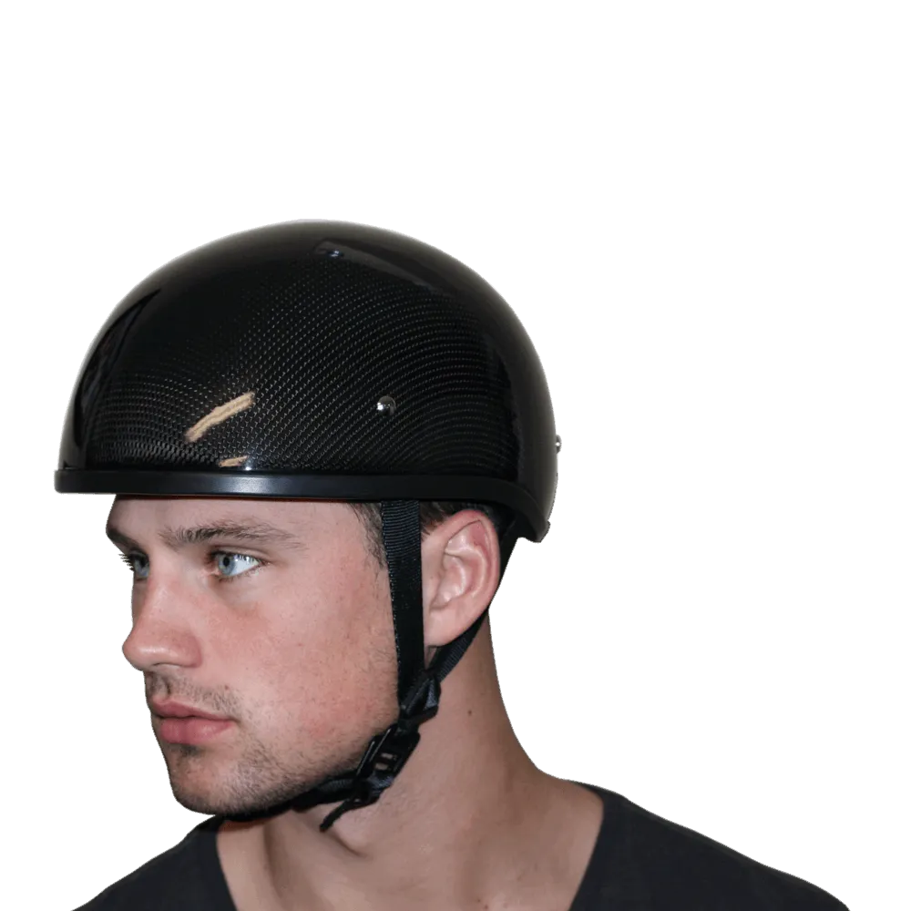 D2-GNS D.O.T. Daytona Skull Cap - Grey Carbon Fiber Helmet