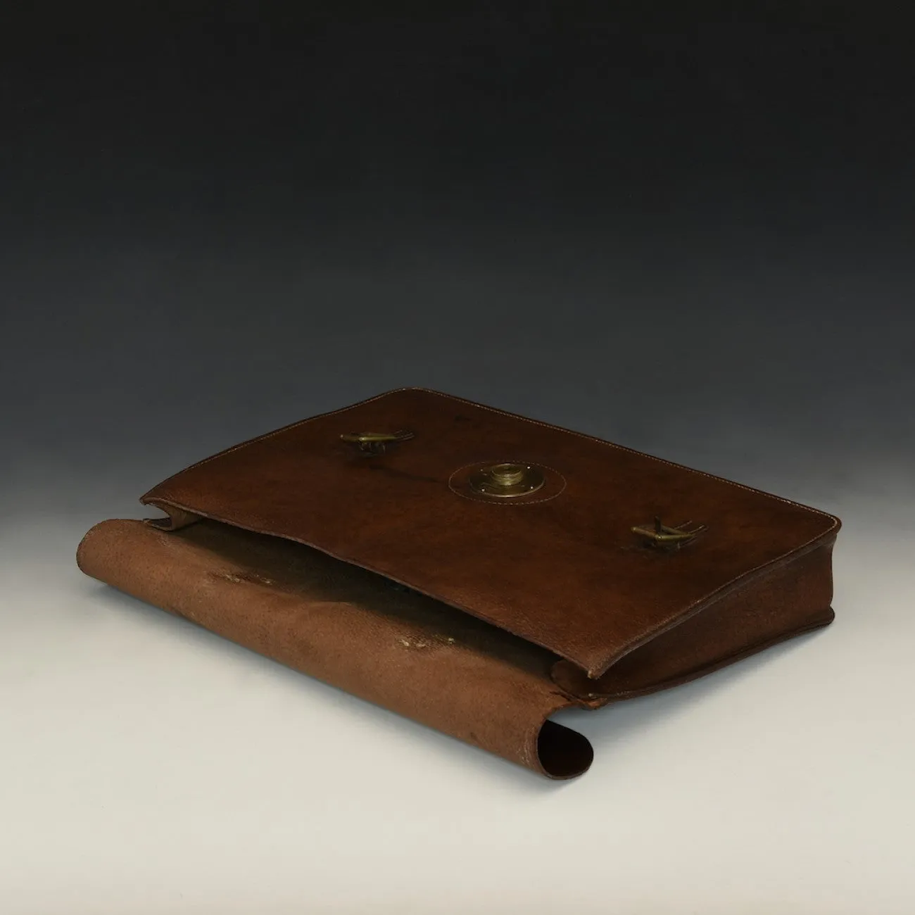 Dark Tan Leather Briefcase