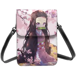 Demon Slayer Crossbody Wallet Cell Phone Bag Shoulder Bag Cell Phone Purse Adjustable Strap