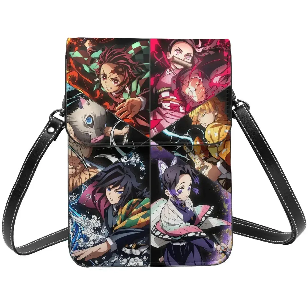 Demon Slayer Crossbody Wallet Cell Phone Bag Shoulder Bag Cell Phone Purse Adjustable Strap
