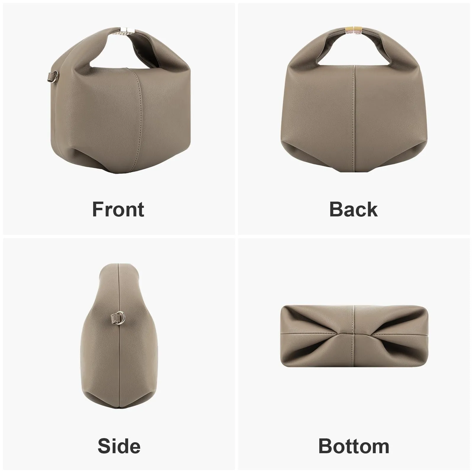 Designer Editon Grained Texured Taupe Crossbody Handbag