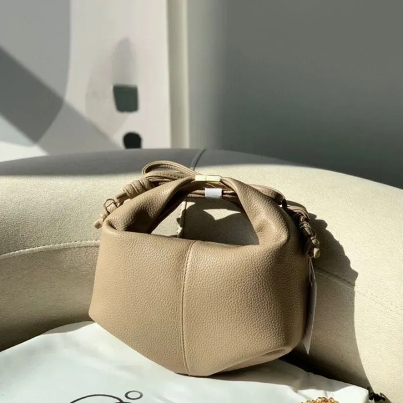 Designer Editon Grained Texured Taupe Crossbody Handbag