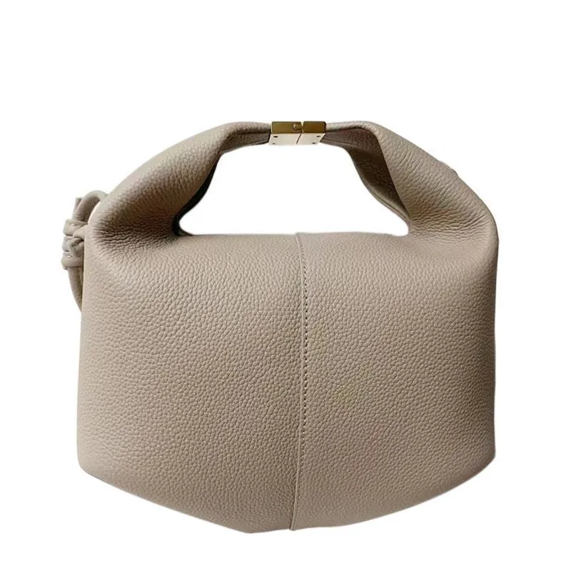 Designer Editon Grained Texured Taupe Crossbody Handbag