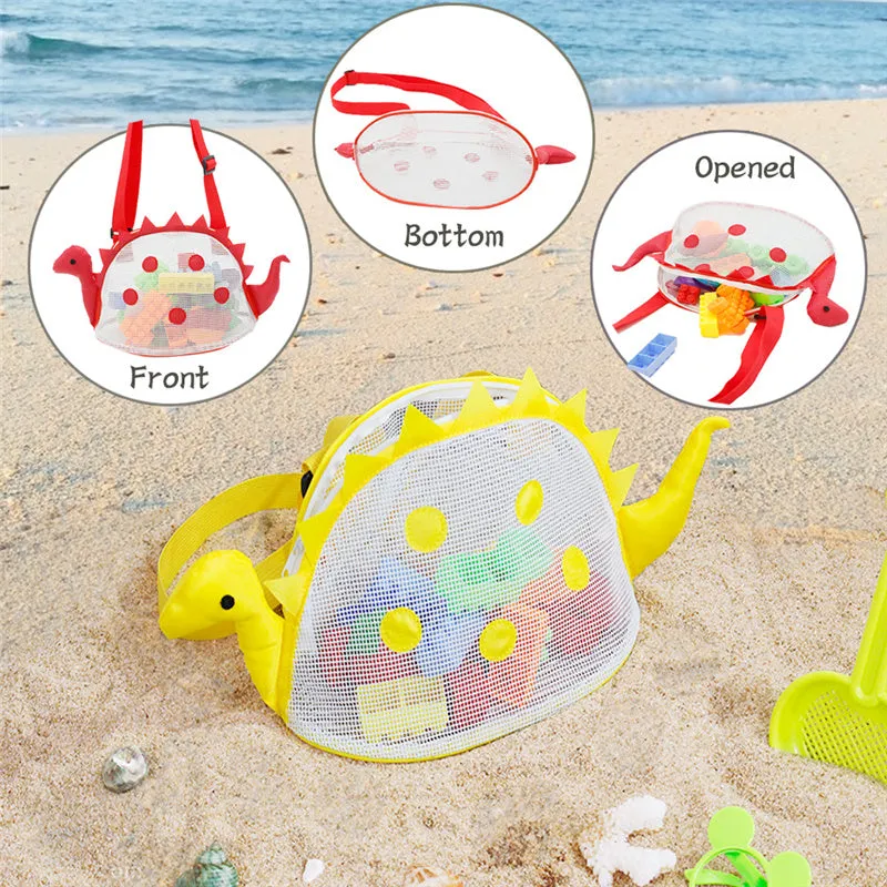 Dinosaur Mesh Beach Bag Cartoon Sea Shell Swimming Storage