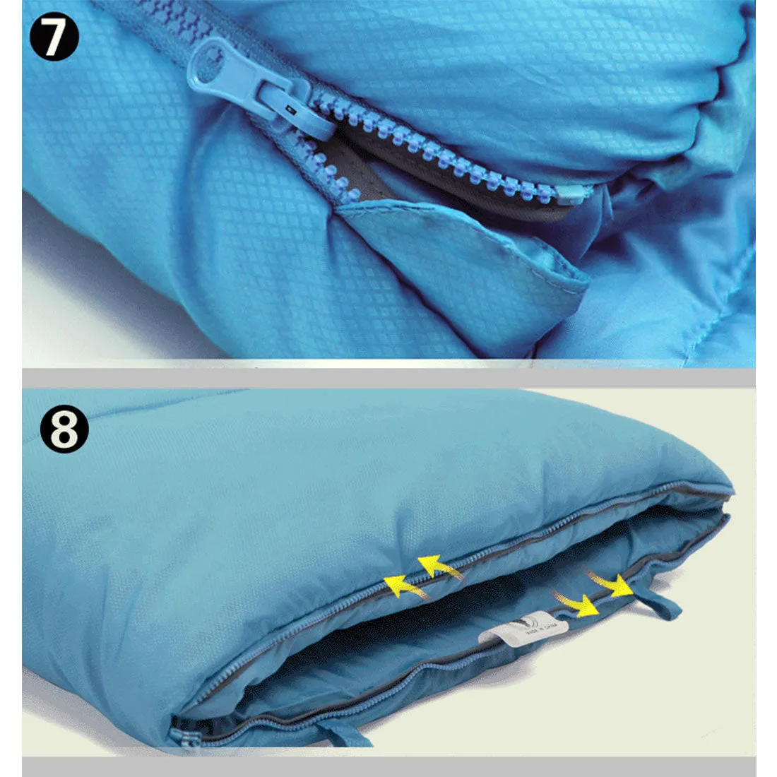 Double Camping Envelope Twin Sleeping Bag Thermal Tent Hiking Winter -10° C - blue