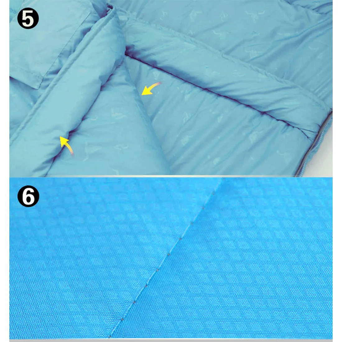 Double Camping Envelope Twin Sleeping Bag Thermal Tent Hiking Winter -10° C - blue